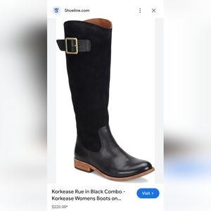 SALE!🖤Korkease Rue Black Leather & Suede Riding Boots